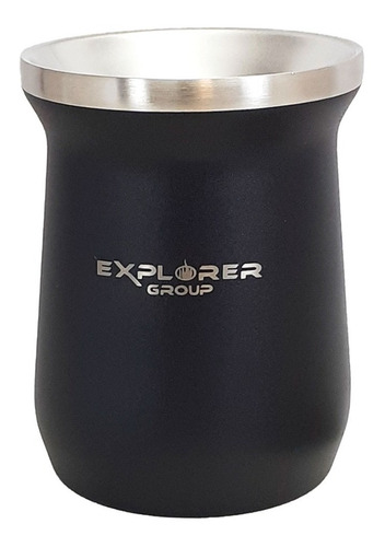 Mate Explorer Negro De 350 Ml. Acero Inoxidable 304 Ss