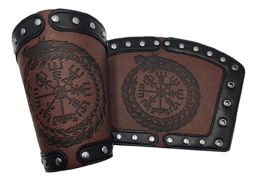 Brazaletes De Brazo Medievales Punk Bracer Gauntlet Marrón