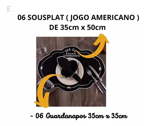 Kit 12 Jogos Americanos Guardanapos De Mesa Retangular Bordado Escócia -  Verde - Camicado