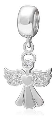 Angel Dangle Encanto 925 Plata Esterlina Niña Cuentas Fit