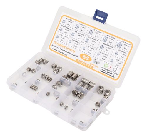 Qw1 Insertos De Rosca De Acero Inoxidable, 65 Piezas,