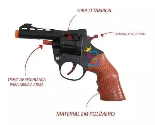 Revolver Arma De Brinquedo Arminha Espoleta Infantil +brinde