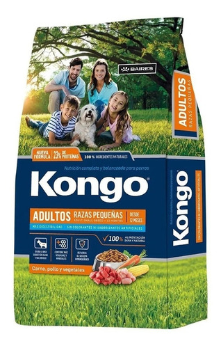 Alimento Kongo Adulto Razas Pequeñas Carne/pollo/veg. 15 Kg