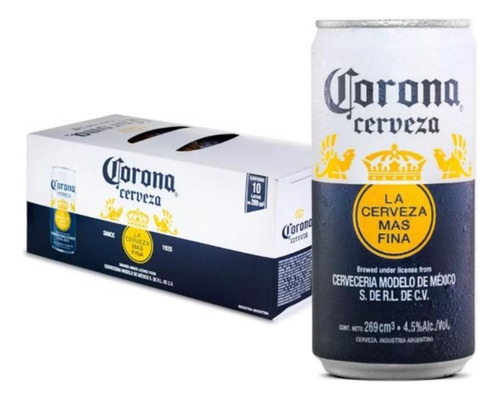 Cerveza Corona Lata 269 Ml Caja X 10 Unidades Fullescabio