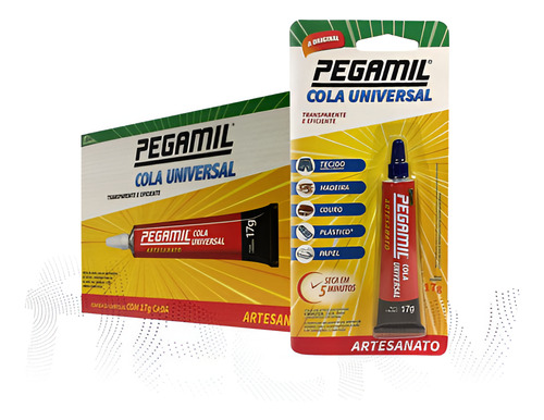 Kit 12 Colas Pegamil 17g Plástico Madeira Papel Couro Tecido