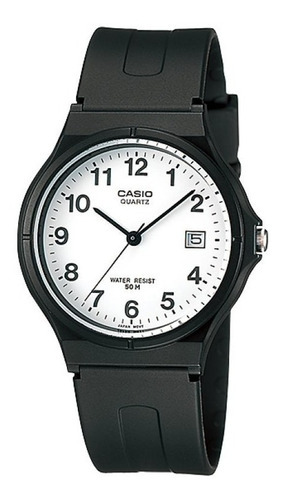Reloj Casio Original Mw-59-7b Hombre Analogico Fecha Color De La Malla Negro Color Del Fondo Blanco