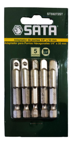 Adaptadores Dados Cuadrante 1/4 X 50mm Sata Display 5 Piezas