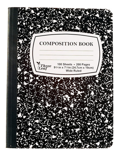 Cuaderno De Composición, 9 3/4  X 7 1/2 , Rayado Ancho...