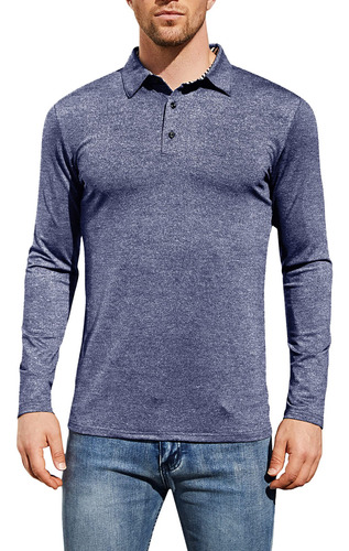 Camiseta Polo Golf Ajuste Seco Para Hombre Manga Corta Larga