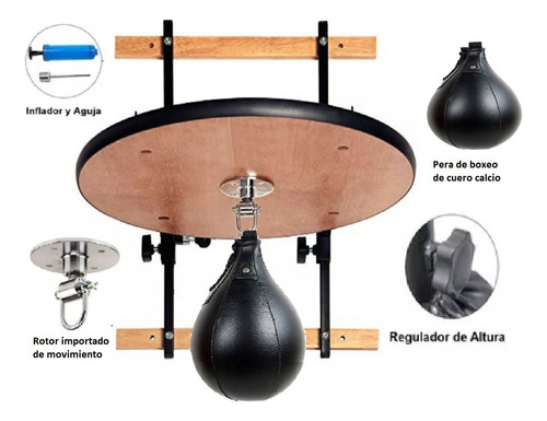 Pera De Boxeo Profesional Con Rotor Y Base Regulable Nueva.