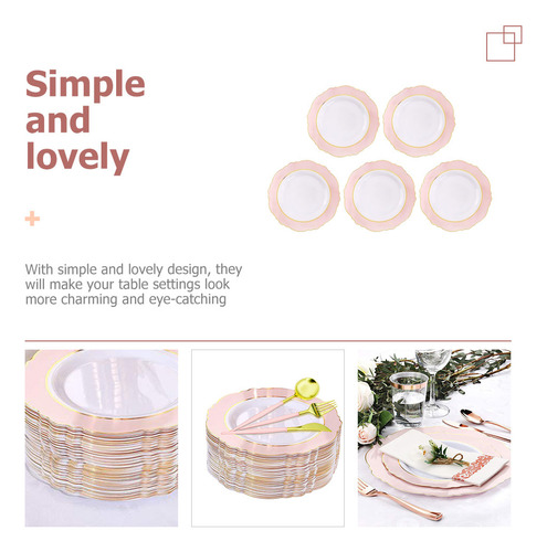 Platos De Plástico Con Flores Para Fiestas Y Postres, Bodas,