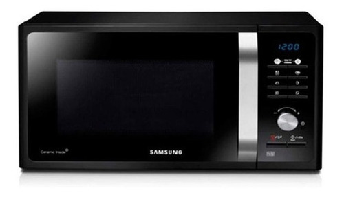 Imagen 1 de 10 de Microondas Con Grill Samsung 23 Litros Mg23f3k3tak Negro Lh
