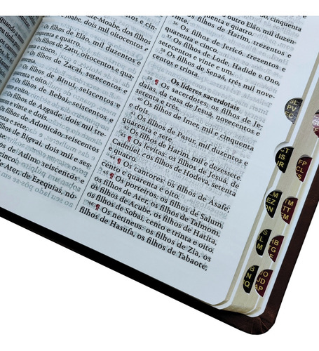 Biblia King James 1611 Com Pilcrows, Referencias, Profecias Messianicas E Palavras Em Vermelho - Capa Luxo Caramelo Com Indice
