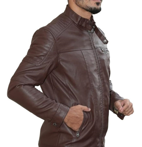 Jaqueta Frio Couro Masculina Slim Fit Importada Pronta Entrg