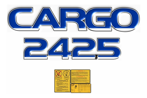 Adesivos Compatível Ford Cargo 2425 Emblema Resinado Kit62