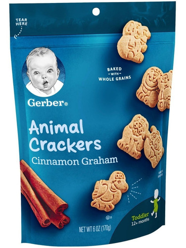 Gerber Animal Cookies Galletas Canela 12 Meses Importado