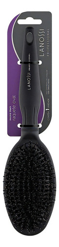 Escova De Cabelo Black Raquete Oval Lanossi Ls0024 Cor Preto