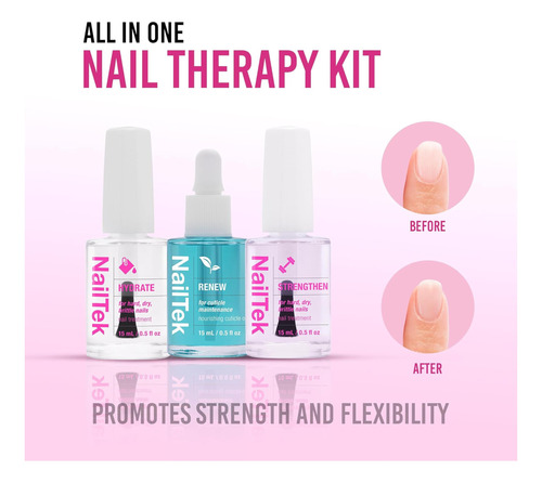 Kit De Terapia De Uñas Tek: Reparación De Uñas Para Uñas Y