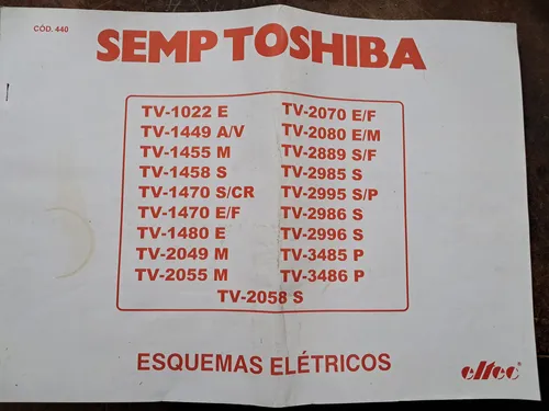 comprar Catálogo De Esquemas Eletrônicos De Tvs Semp Toshiba
