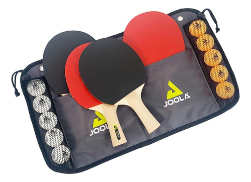 Juego de raquetas de tenis de mesa Joola Family Set, color negro, tipo cable cóncavo
