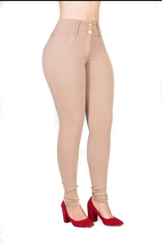 Pantalón De Vestir Dama De Color Strech Jeans Mujer