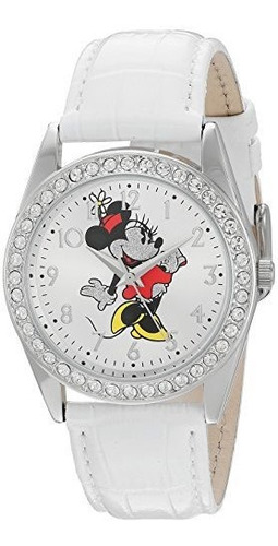 Reloj Glitz De Aleacion De Plata Para Mujer Minnie Mouse, Co