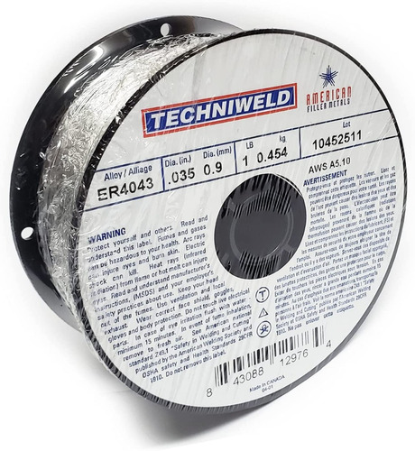 Techniweld Mig Aluminio Rollo 4043 3/64 (1.2mm) 1 Lb