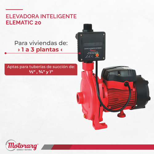 Bomba De Agua Centrífuga Elevadora Inteligente Motorarg Elem