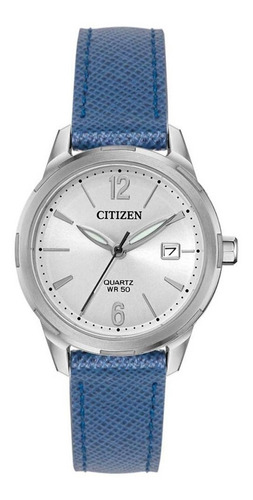 Reloj Citizen Dama Correa Piel Color Azul Casual Eu6070-19a