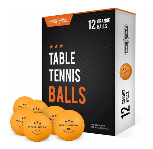 12 Pelotas De Ping Pong 3 Estrellas Pro Spin Naranjas