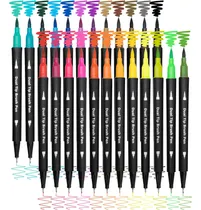 Comprar Marcadores De Doble Pincel Para Colorear De Punta Fina