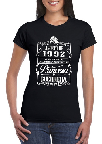 Camiseta Dama Algodón Personalizada Con Fecha De Cumpleaños