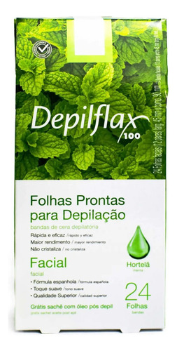 Papel Para Depilação Folhas Depilatórias Hortelã Depilflax