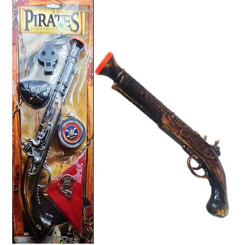 Imagen 1 de 8 de Pistola Pirata Set Blister Con Accesorios Pirates Edu