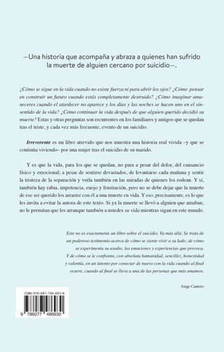 IRREVERENTE: Quién se queda tras tú decidir tu muerte, de Zorrilla Castillo, Lorena. Editorial URANO, tapa blanda, edición 1.0 en español, 2023