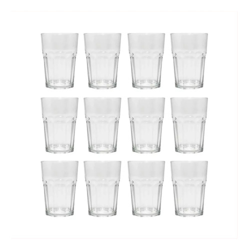 Vaso Facetado X24 Transparente Durax Gaseosa Bar Resto 400ml