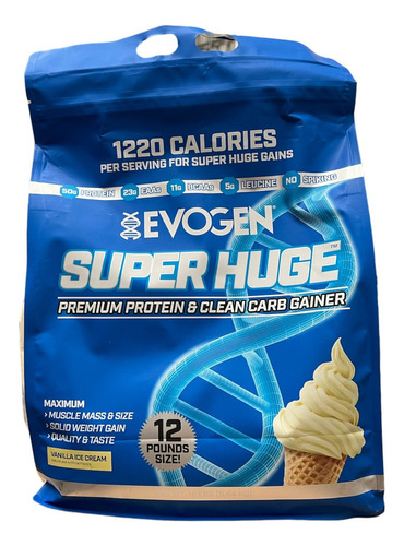 Evogen Super Huge Proteina Ganador Bcaa Eaas 12 Lbs Gainer Sabor Vainilla Ice Cream