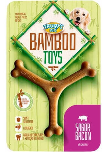Brinquedo Osso Bamboo Sabor Bacon Em  Y  Pequeno
