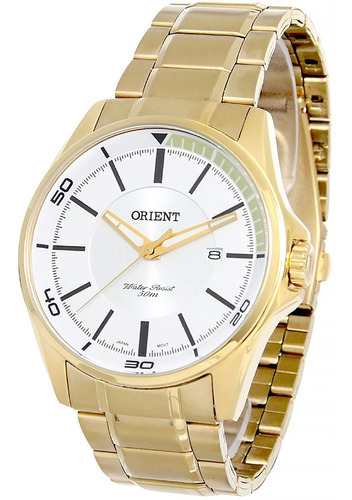 Relógio Orient Masculino Mgss1130 S1kx Aço Dourado Original Cor do fundo Prateado
