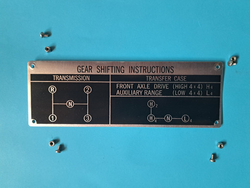 Placa Guantera Toyota Fj40 Fj45 3 Velocidades