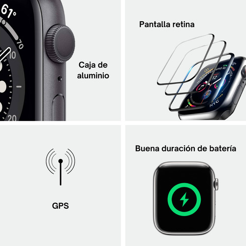 Apple Watch Se 2da Generación De 44mm Gps + Lte Color Azul Azul Oscuro Deportivo Negro (Reacondicionado)