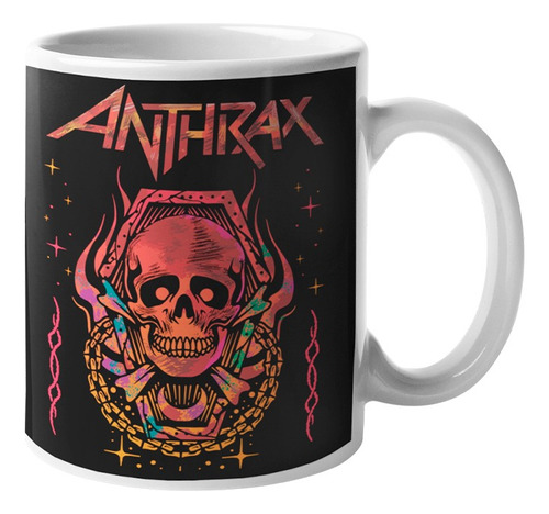 Tazón Bandas Rock Anthrax Calavera Heavy Metal Ters Textil