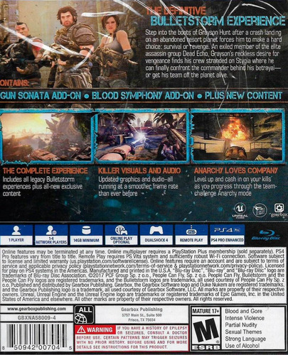 Bulletstorm Ed Full Clip Playstation 4 Ps4 Nuevo Karzov *