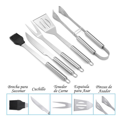 Imagen 2 de 6 de Juego De Utensilios Para Asador Con Maletín - Ua4587