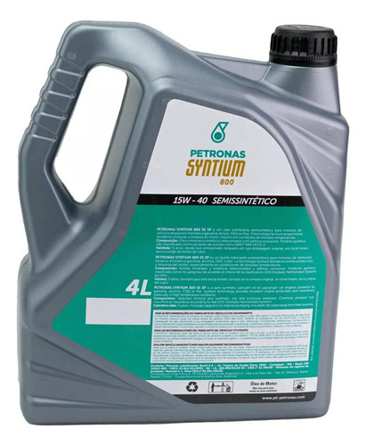 Óleo Semissintético 15w40 Petronas Syntium 800 Sl 4 Litros