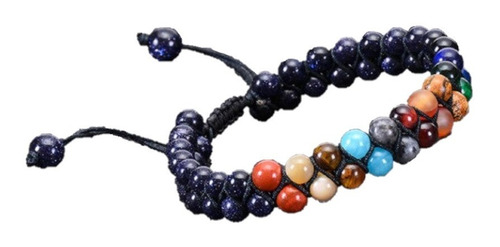 Pulsera Piedra Planetas Doble 6mm Hombre Mujer 2021