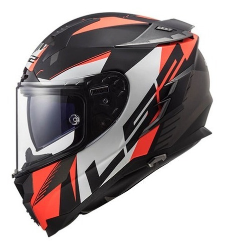 Casco Moto Ls2 327 Challenger Squadron Mate Fluo Naranja