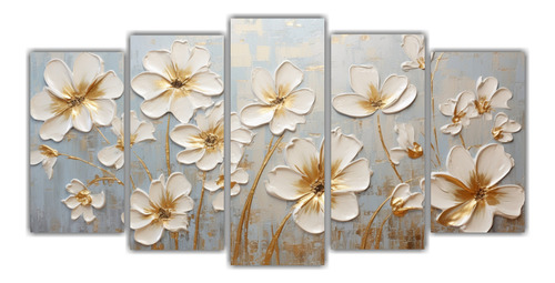 100x50cm Set 5 Cuadros Horizontal Modernidad A Colors Flores