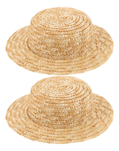 2 Sombreros De Paja Pequeños: Sombreros En Miniatura, Pequeñ