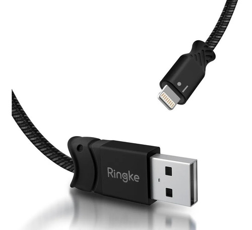Cable Para iPhone Ringke Usb Smart Fish Reforzado Negro